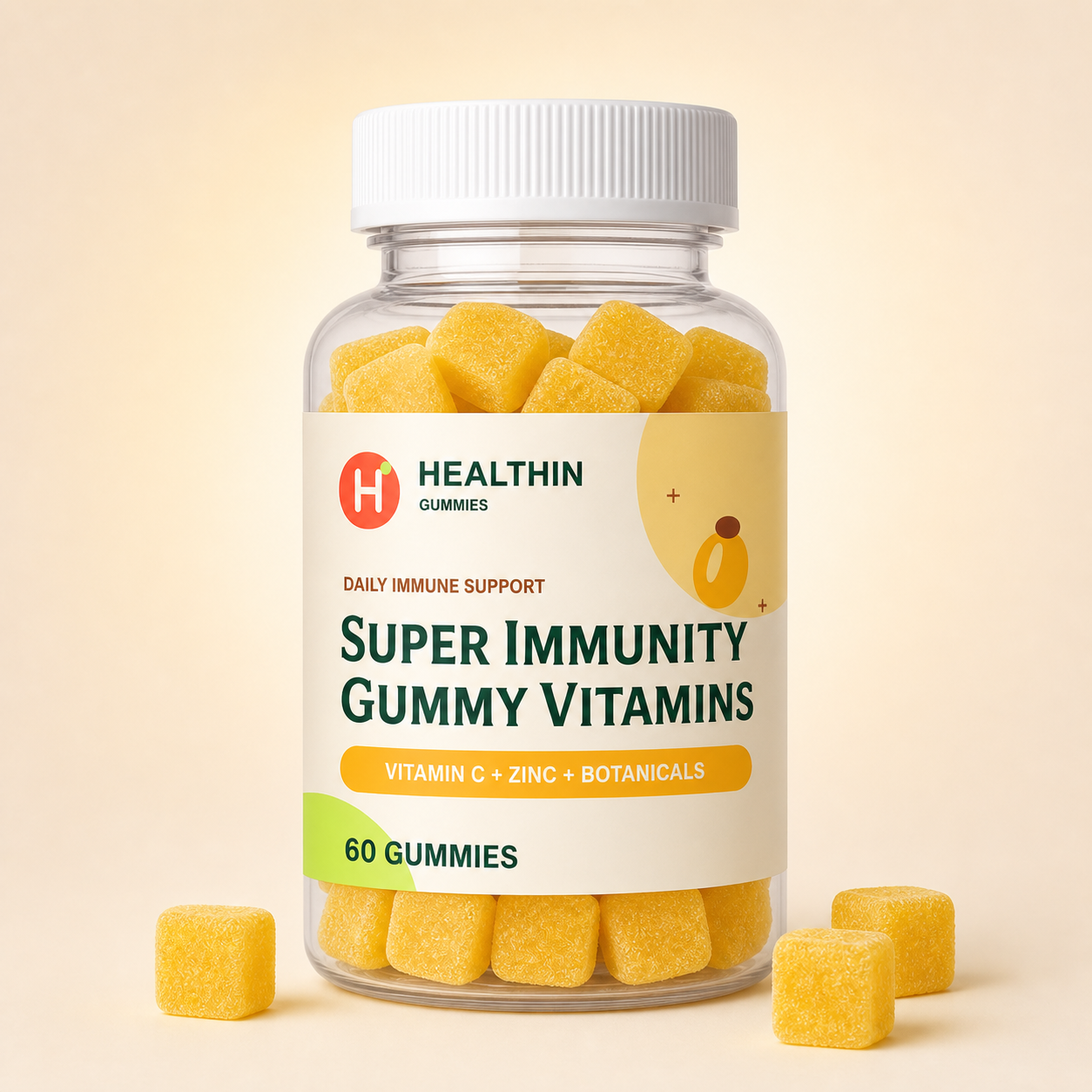 Super Immunity bottle with Mango gummies